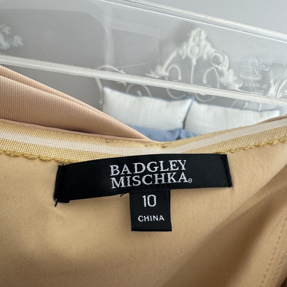 Badgley Mischka Strapless Champagne Mermaid Gown - Picture 11 of 15